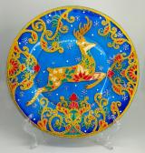 Декоративная тарелка "Олень". Ручная работа.