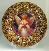 Декоративная тарелка "Ангел со свечкой".