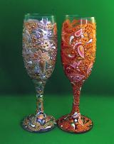 Бокалы для шампанского и вина "Свадьба".